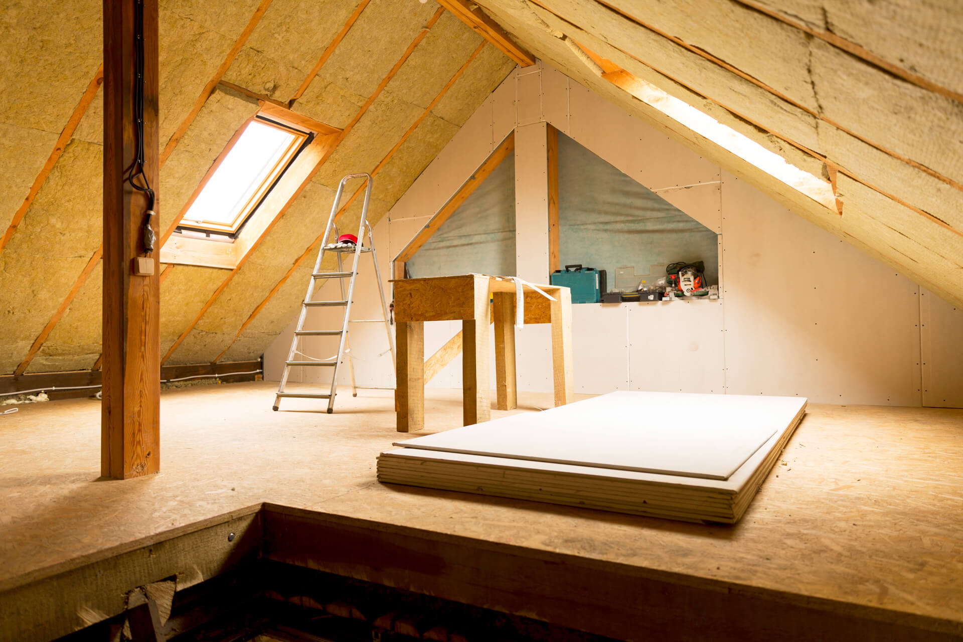 Insulated attic space. 