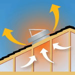 Graphic of a vent moving air away from attic